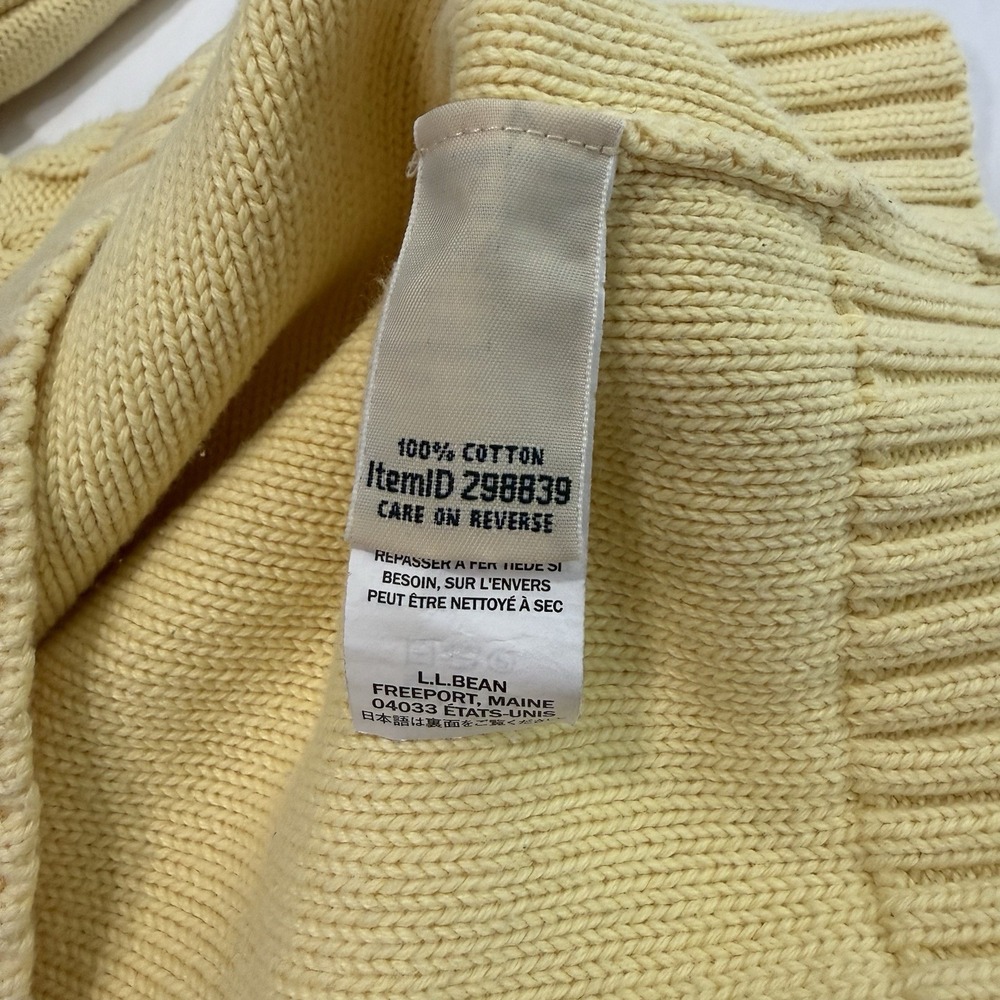 LL Bean Yellow‎ Double L Mixed Cable Crew Neck Pullover Sweater Size XL - Picture 11 of 11